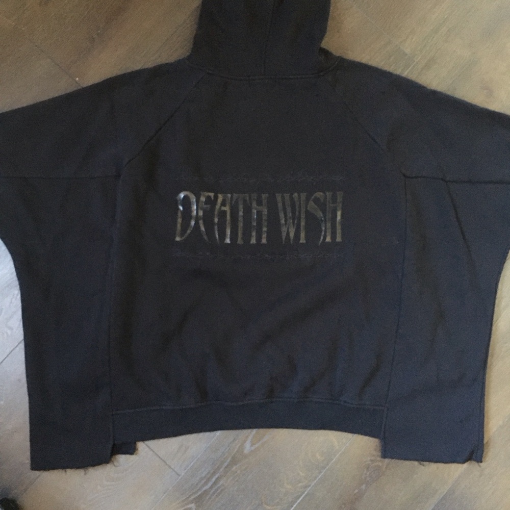 🖤 DEATHWISH Hoodie | Barbed Wire Embroidered Design